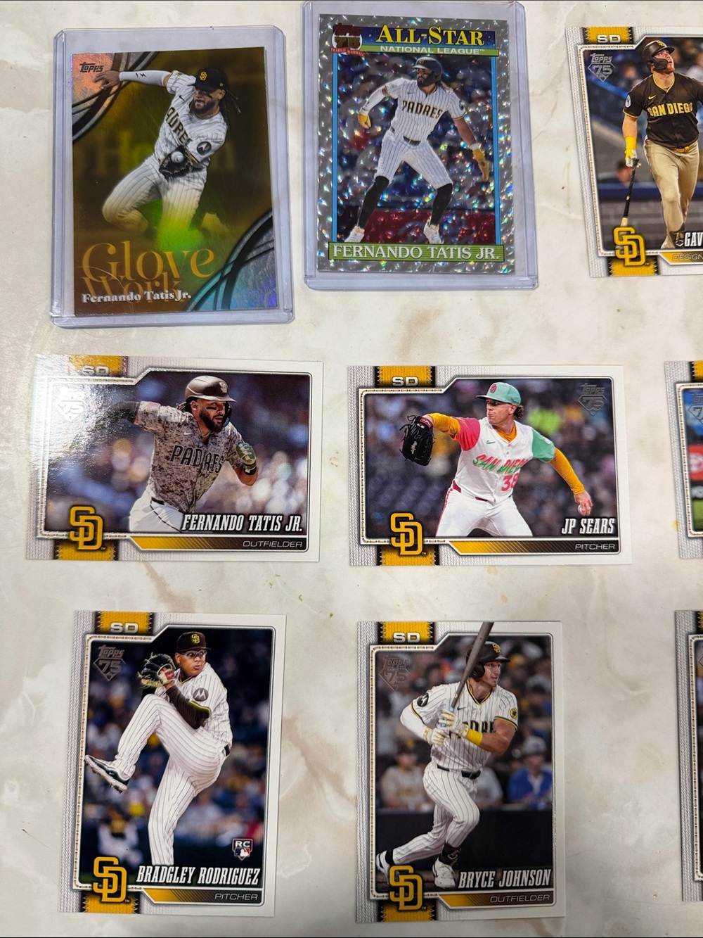 Topps San Diego Padres Baseball Card Lot - White/Gold/Black